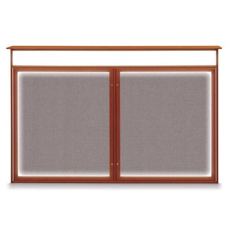 United Visual Products 96"x48" 2-Door Enclosed Outdoor Letterboard, Black Felt/Bronze UV1161DDD9648PLUS-BRONZE-BLACK